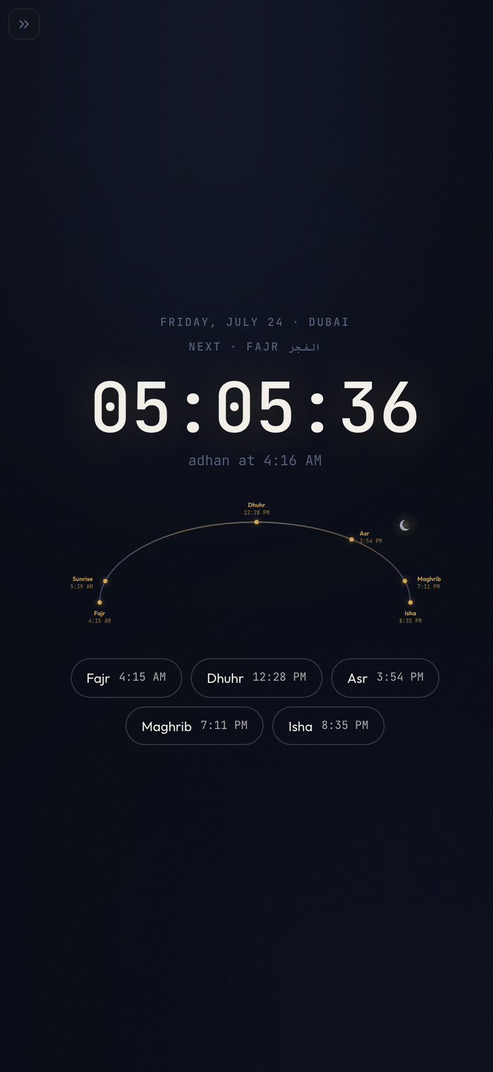Waqt widget — glanceable countdown
